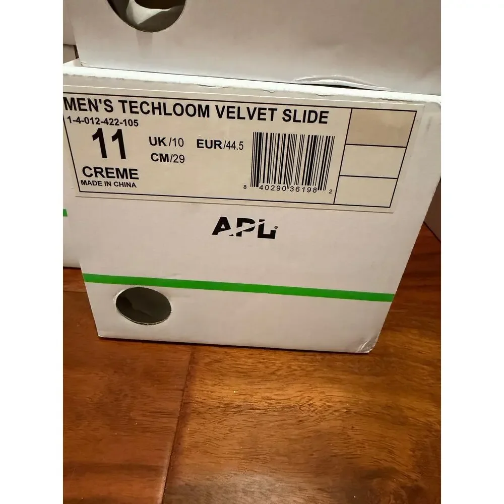 New APL mens techloom velvet crème slides sandals size 11